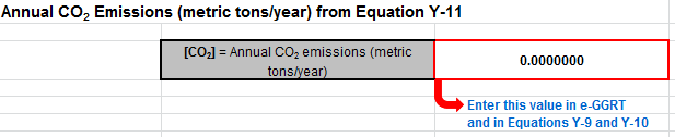 Y-11 Calculation Spreadsheet Result to use in e-GGRT